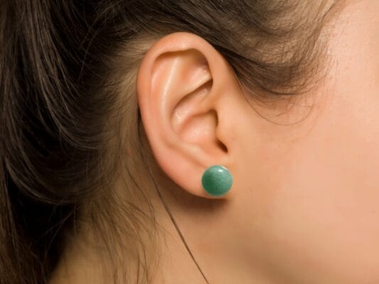 Cercei cu Surub din Aventurin Verde