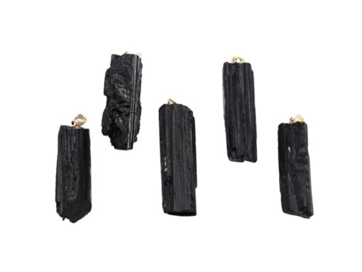 Pandant Turmalina Neagra Cristal Brut si accesorii metalice