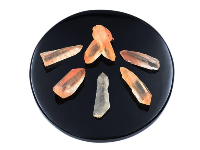 Cuart Lemurian Tangerin, forma de cristal cu varf natural.