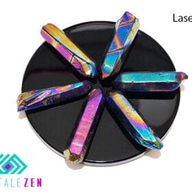 Cuart Laser Titan Aura, forma de cristal LASER brut (varf) de aprox. 5 x 1 cm.