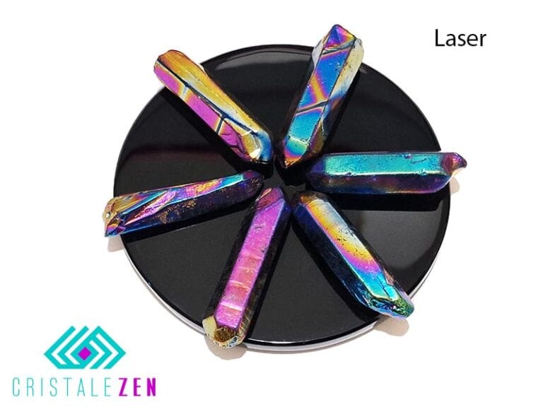 Cuart Laser Titan Aura, forma de cristal LASER brut (varf) de aprox. 5 x 1 cm.