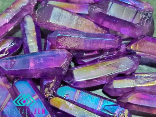 Cuart Purple Aura Varf Brut, forma de cristal brut (varf),