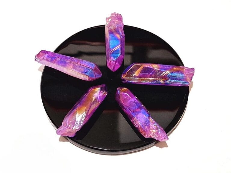 Cuart Purple Aura Varf Brut, forma de cristal brut (varf),