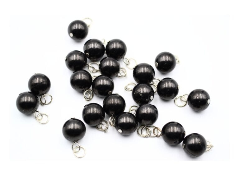 Pandant din Shungit, forma bila slefuita de 10 mm si accesorii metalice (nu contin Nichel).