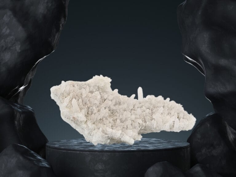 Cristal de Stanca (Cuart), forma de floare de mina de aprox. 9 x 6 x 1 cm. Provenienta Bulgaria, calitate 1.